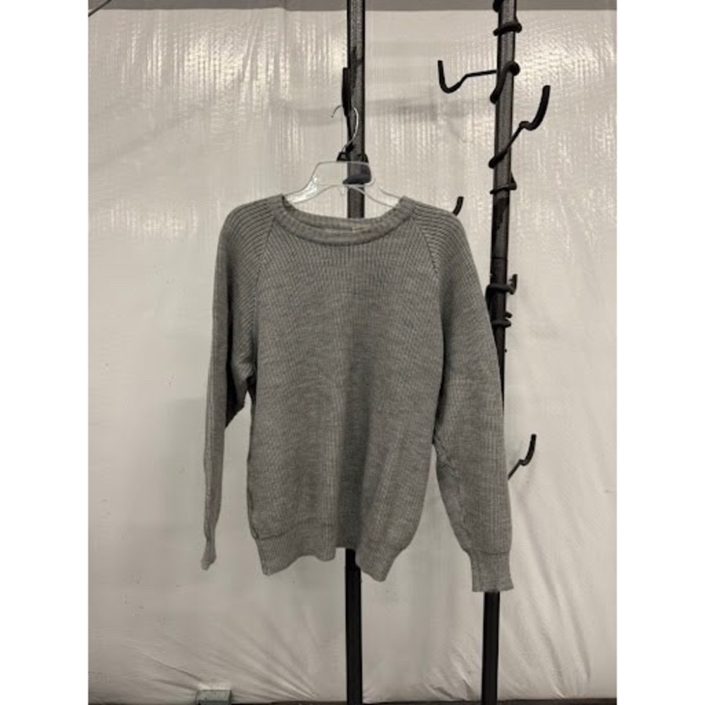 Vintage Men's Store Grey Ribbed Knit Sweater - Raglan Sleeve XL Made in Romania